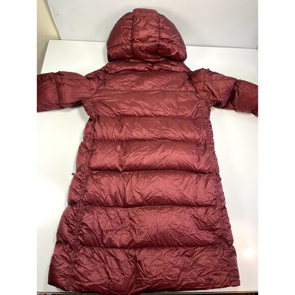 NWOT Athleta XS Burgundy Lofty Down Hooded Coat Puffer Parka Maple Maroon Red - Picture 2 of 16
